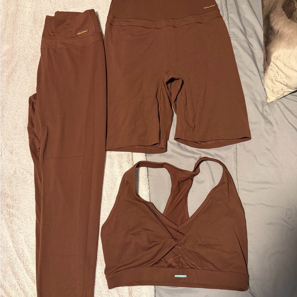 Whitney Simmons Gymshark Brown Activewear Set